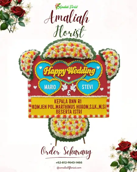 Papan Bunga Pernikahan Aboy